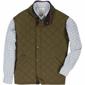 NEW GENTEAL men's northpoint quilted vest in olive